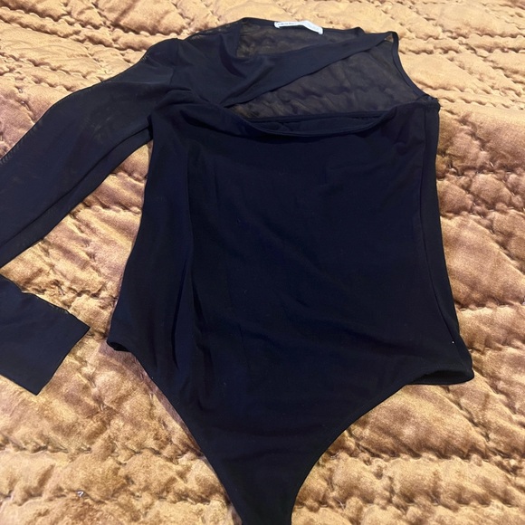 Elodie Black Sheer Sleeve Bodysuit - Picture 5 of 5